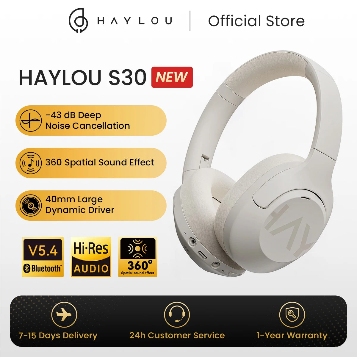 Haylou S30 ANC Wireless Headphones Bluetooth 5.4 HiRes