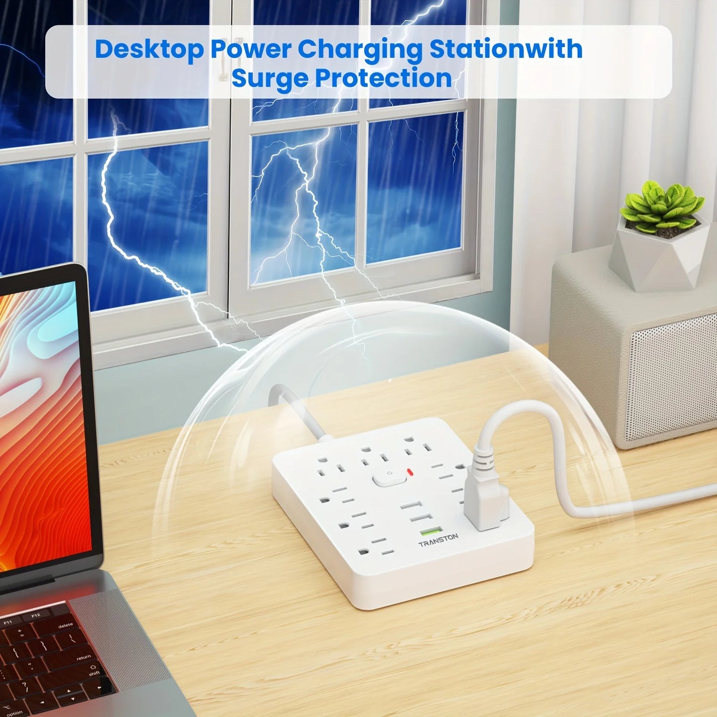 Power Strip With Surge Protector 9 Outlets 3 USB Ports