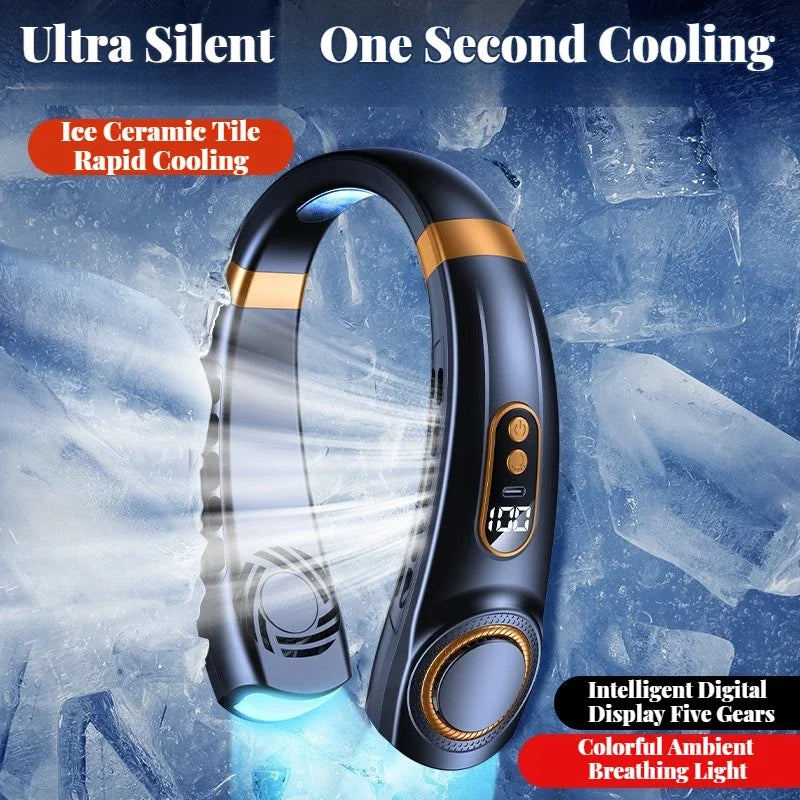 Hign-concerned Hanging Neck Fan Bladeless Portable Quiet