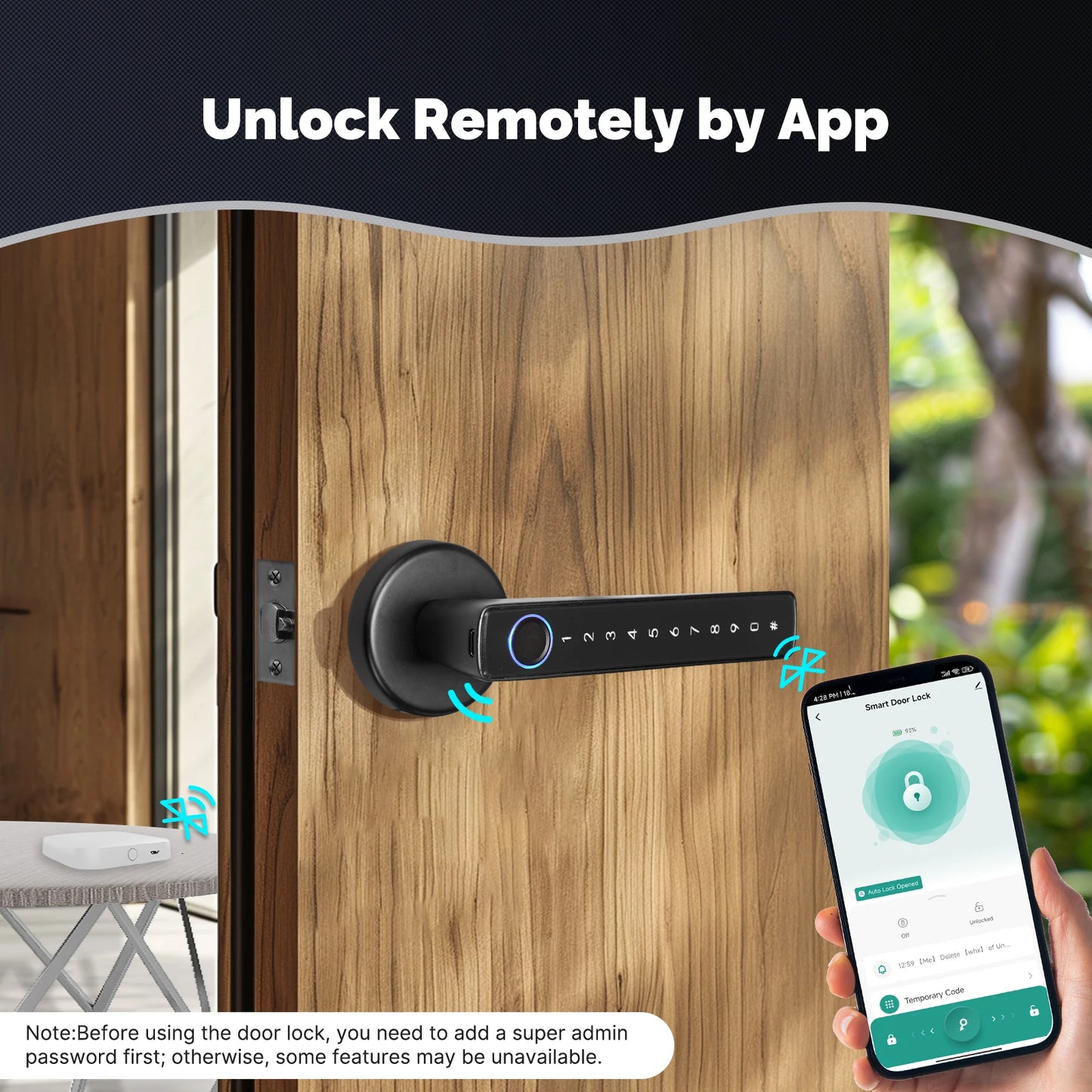 MOES Tuya Bluetooth Fingerprint Door Lock APP Remote Unlock