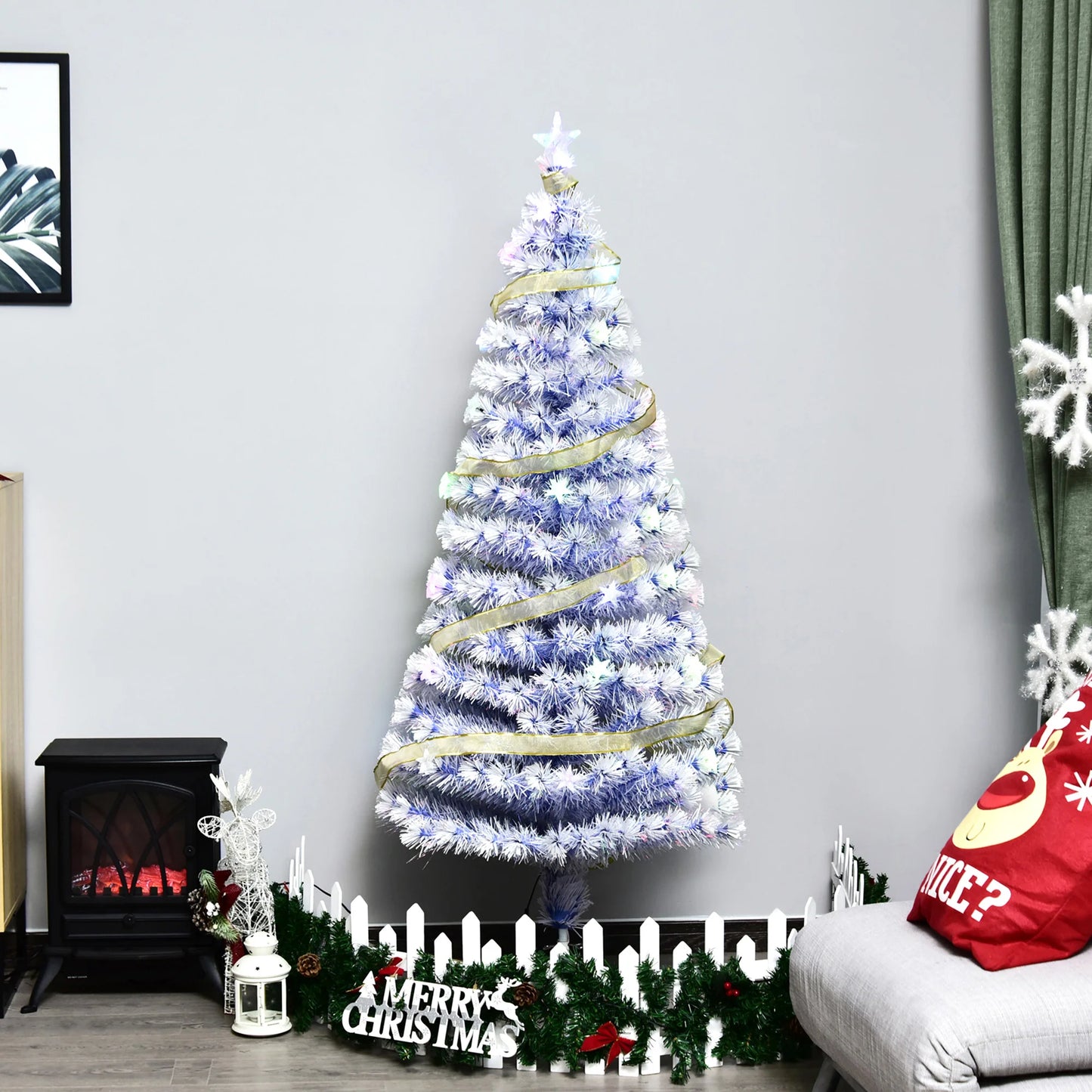 Pre Lit Fiber Optic Artificial Christmas Tree With LED Star Lights