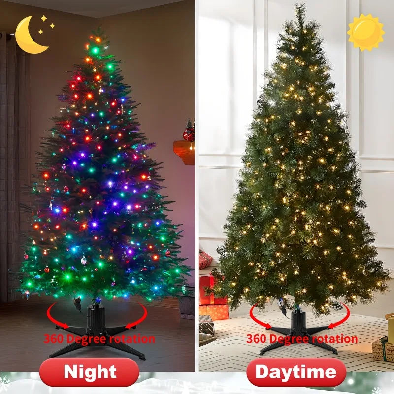 Auto Spinning RGB Christmas Tree Lights With Remote Control 11 Modes 300 LED