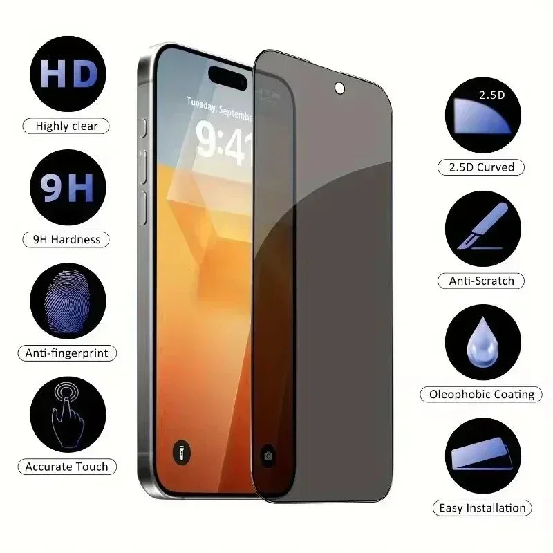 5Pcs Full Cover Privacy Screen Protector For iPhone 11 12
