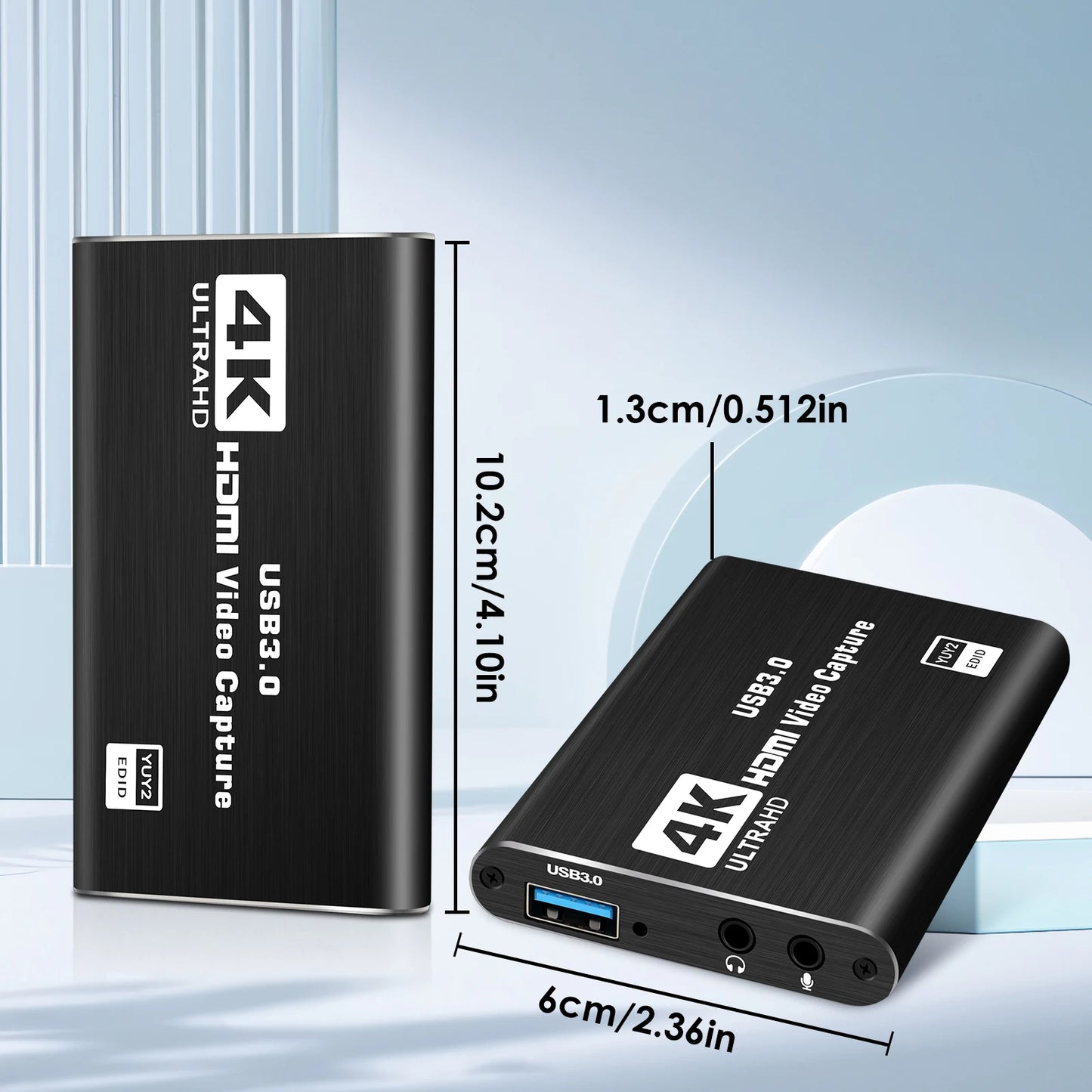 4K HDMI audio and video capture card with microphone and loop output 1080p 60fps suitable for gaming/live streaming/OBS/PS5/PC