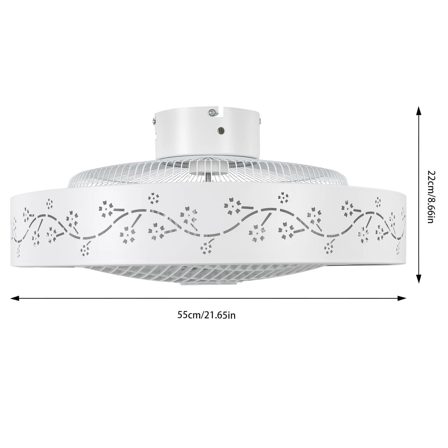 Led Fan Chandelier Modern Low Profile With Remote 3 Colors