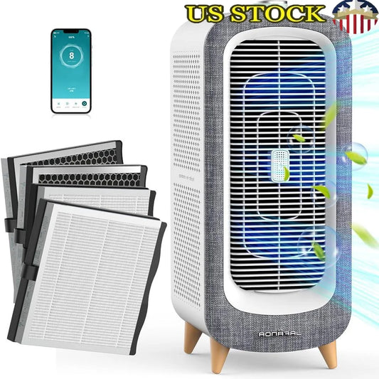 Air Purifier Large Room True HEPA 13 Activated Carbon Quiet