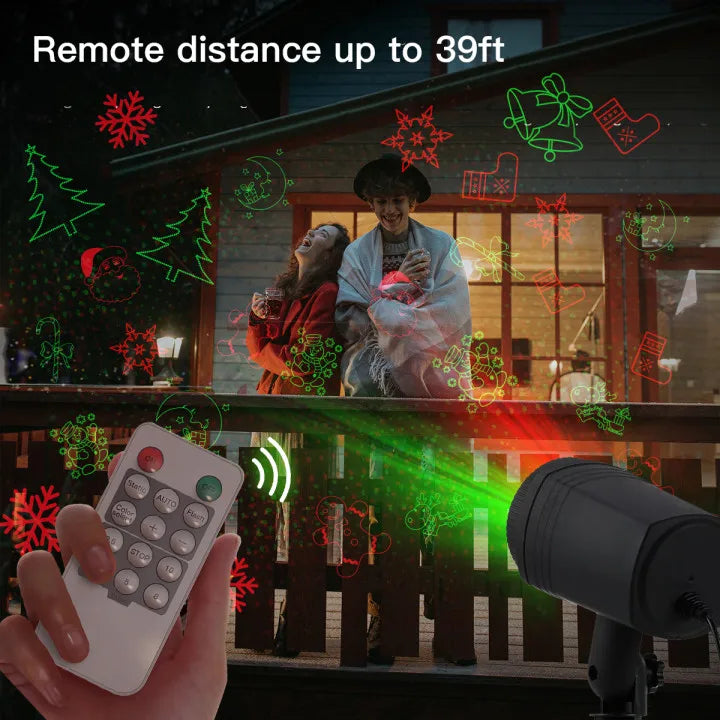 Outdoor Christmas Projection Lights With Remote And 12 Patterns