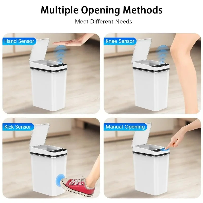 Slim Motion Sensor 3 Pack Bathroom Trash Cans For Home