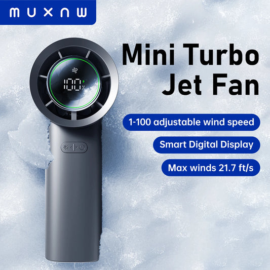 Muxnw Mini Turbo Jet Fan Portable Handheld Personal Cooling