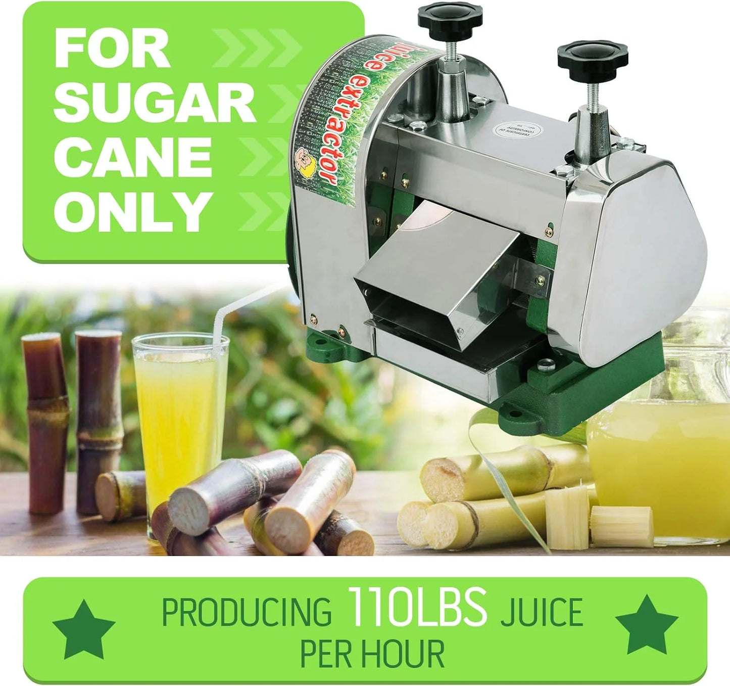 Manual Sugar Cane Juicer Machine Stainless Steel Juice Press