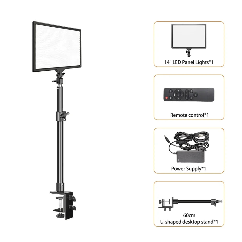SH 45W LED Panel Light Bi Color LCD Dimmable Studio Video