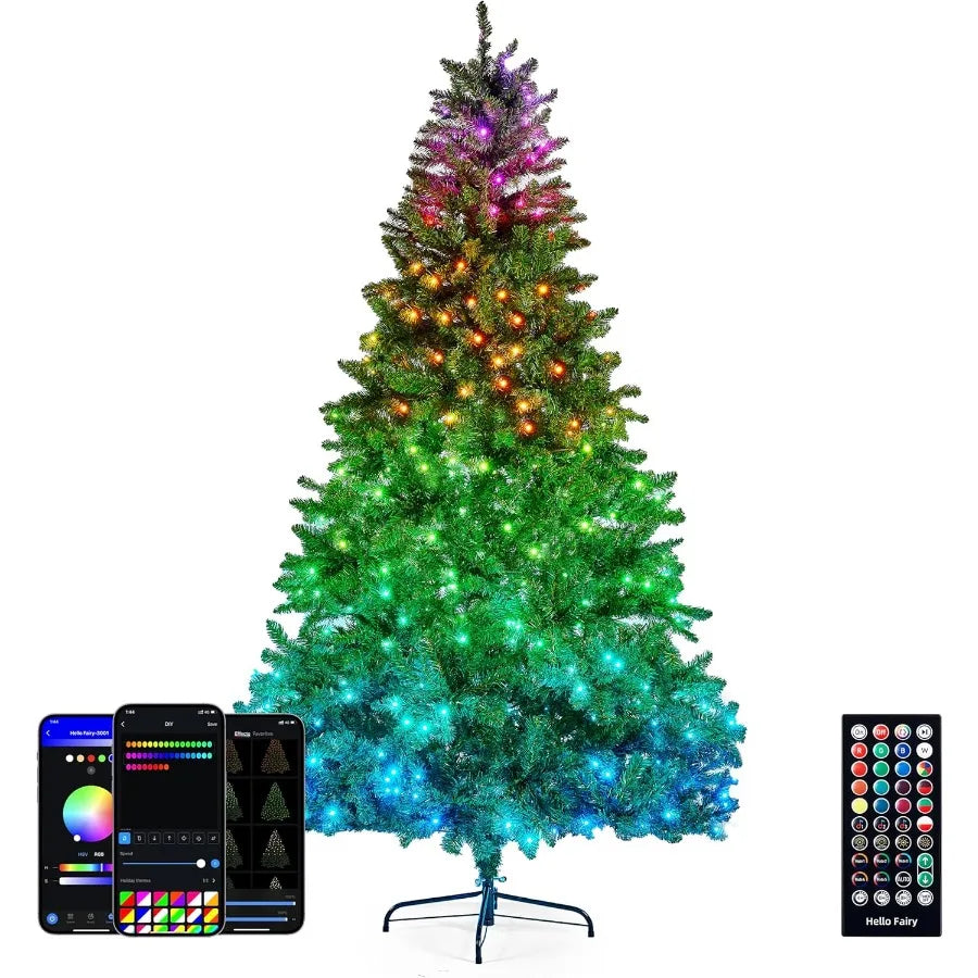 Electronic Smart Prelit Christmas Tree With App Control And 400 LED Lights For Indoor Outdoor Use 1477 Branch Tips