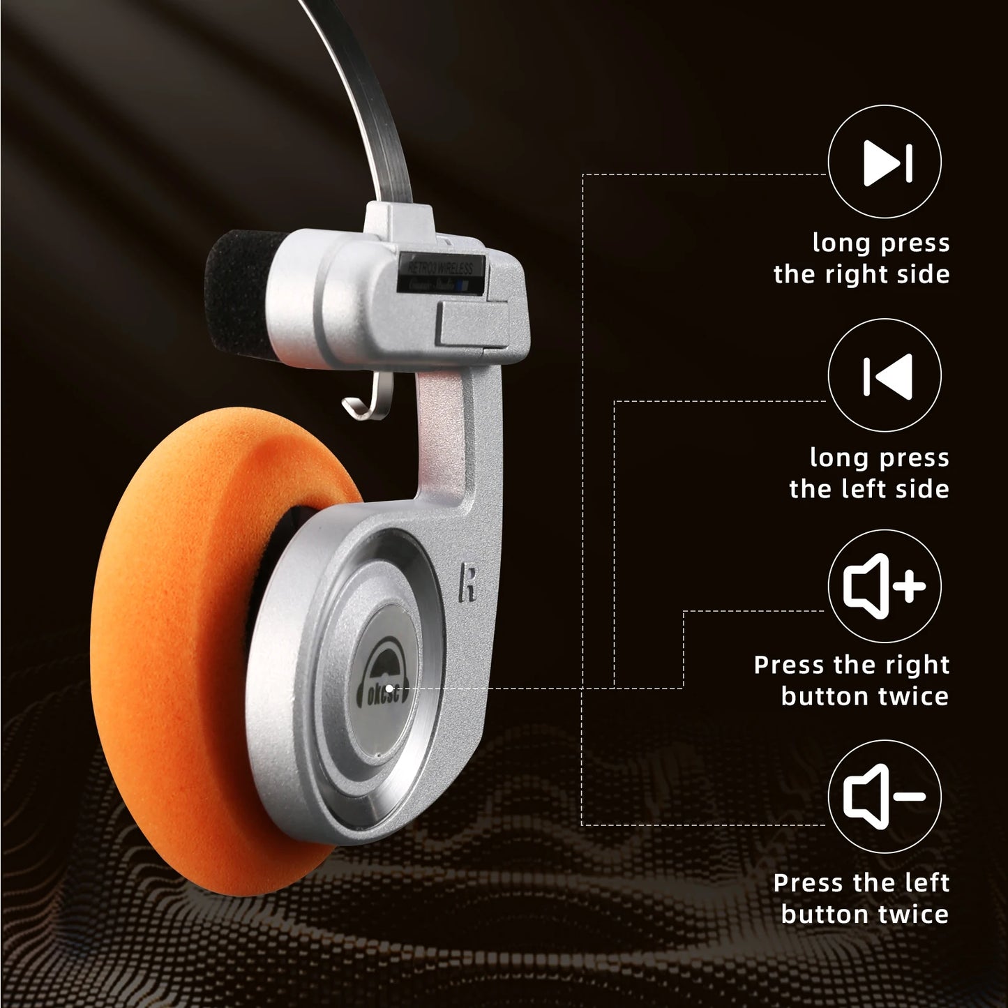 OKCSC 2 In 1 3rd Gen Wireless Headphones Bluetooth