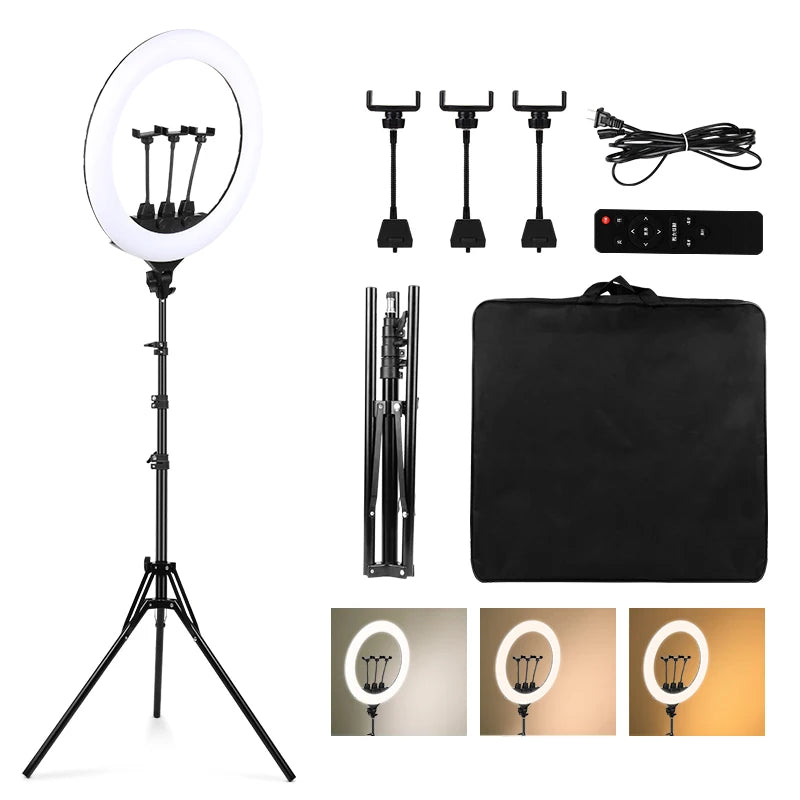 Byncceh ZB F488 22in Ring Light 60W With Stand Phone Holder