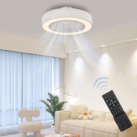 Led Fan Chandelier Modern Low Profile With Remote 3 Colors
