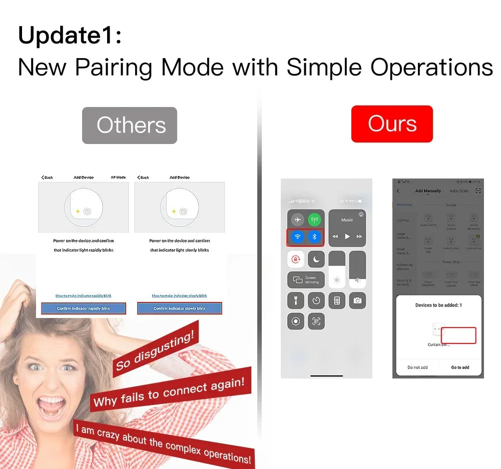 MOES WiFi Smart Light Switch RF433 No Neutral 110 220V