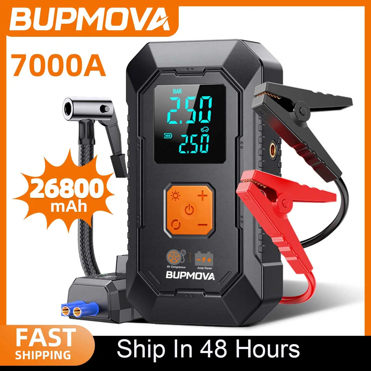 BSMOOM 4-in-1 Car Jump Starter Power Bank With Air Compressor