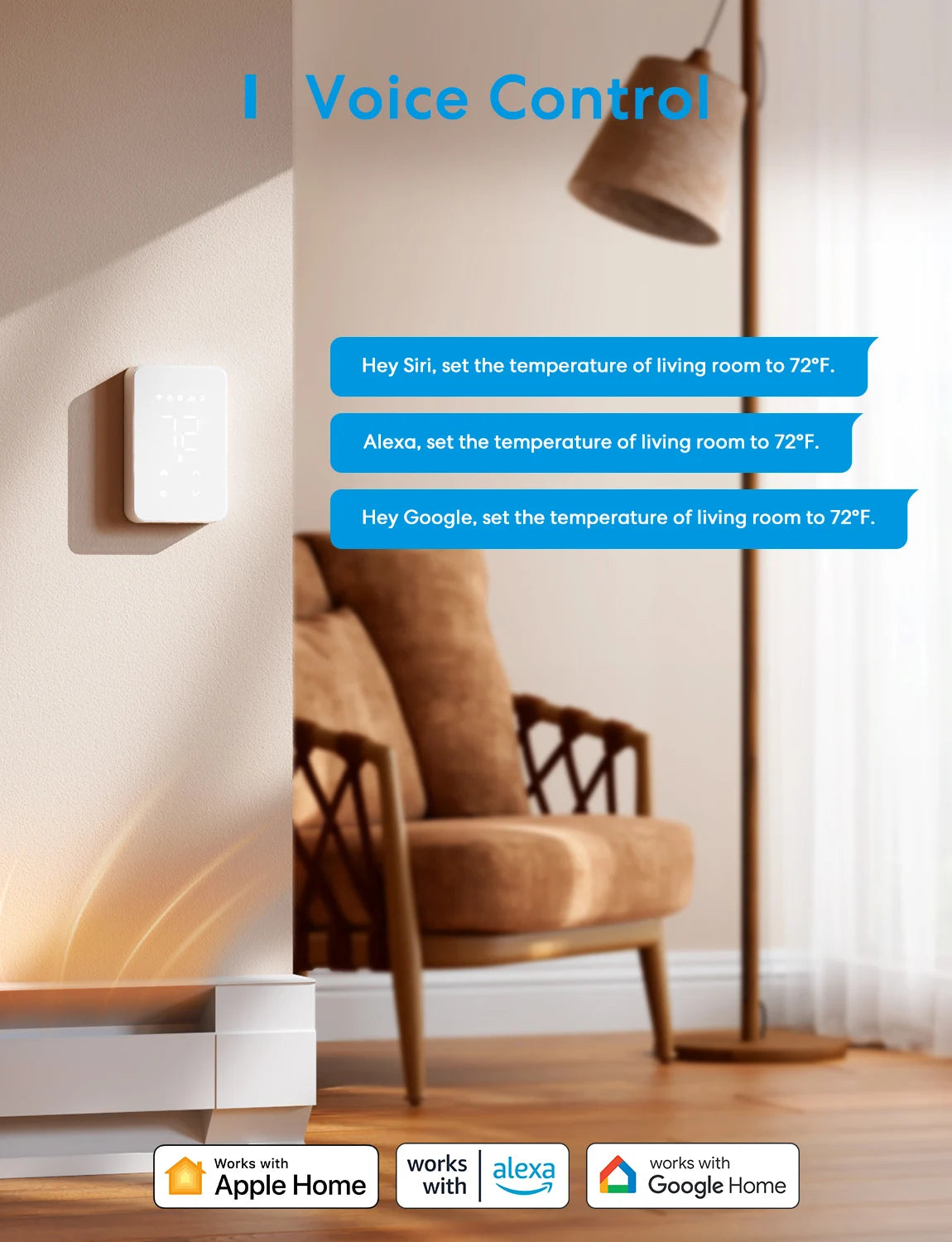 Meross Smart HomeKit WiFi Thermostat for Electric Heating