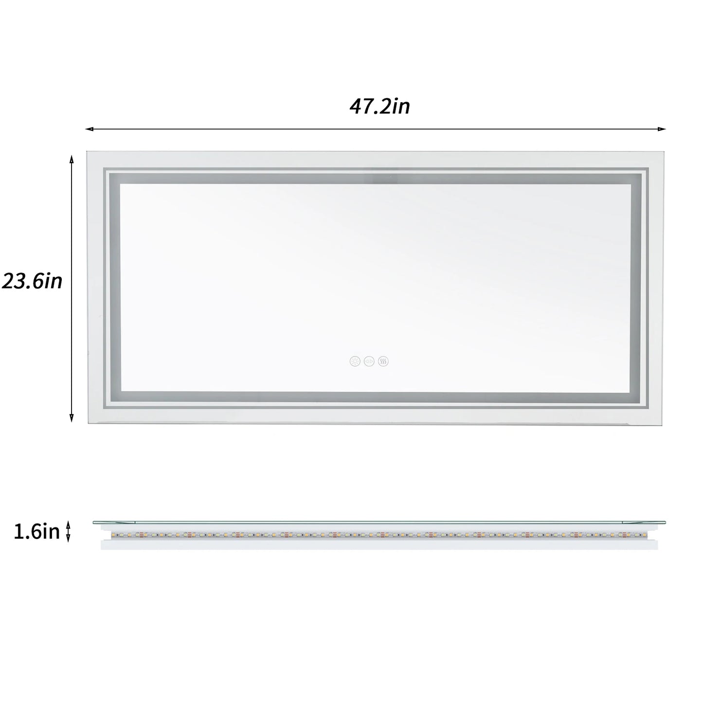 Wisfor LED Bathroom Mirror With Lights Anti Fog Dimmable