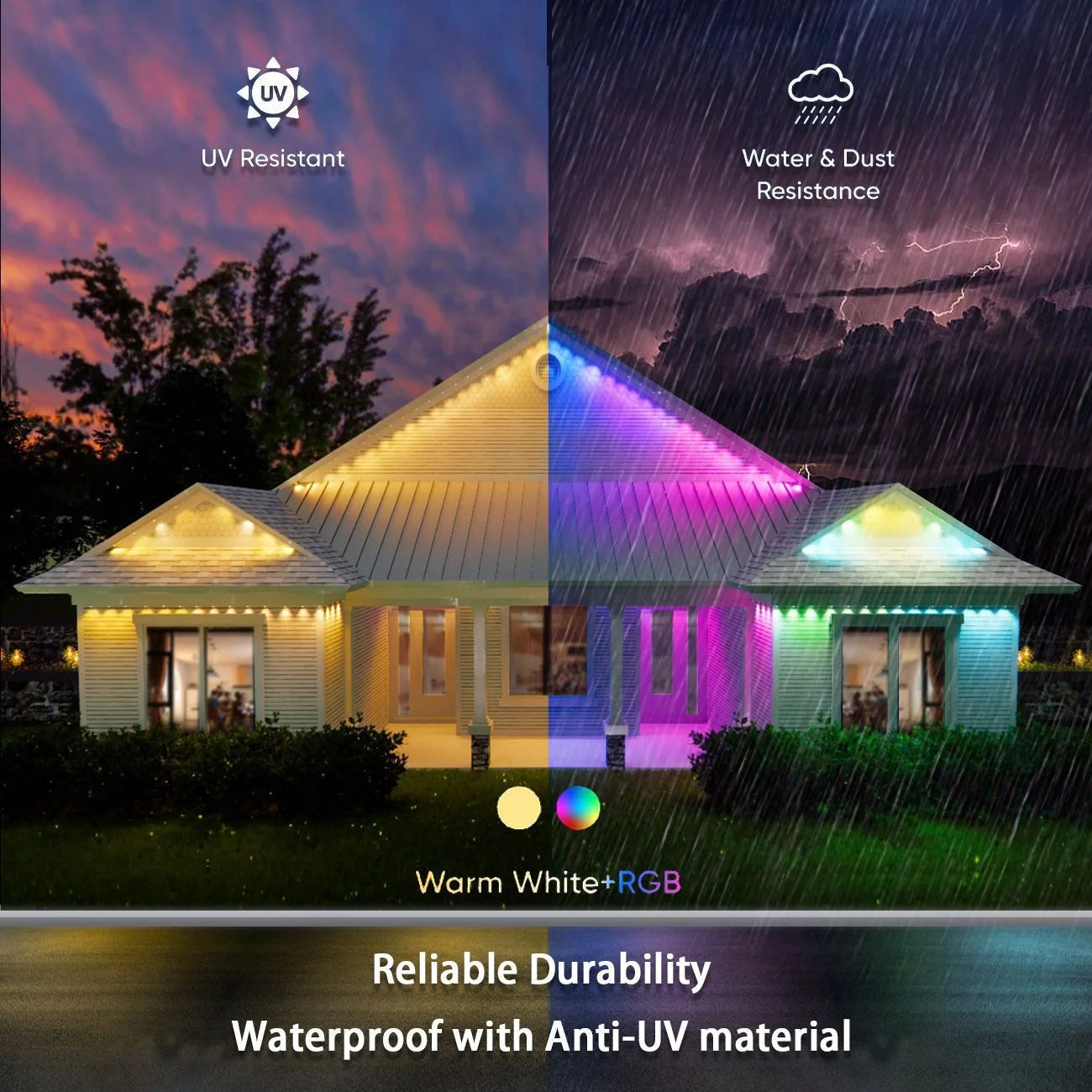 30W Eaves LED Smart Outdoor RGB LED Light With Remote