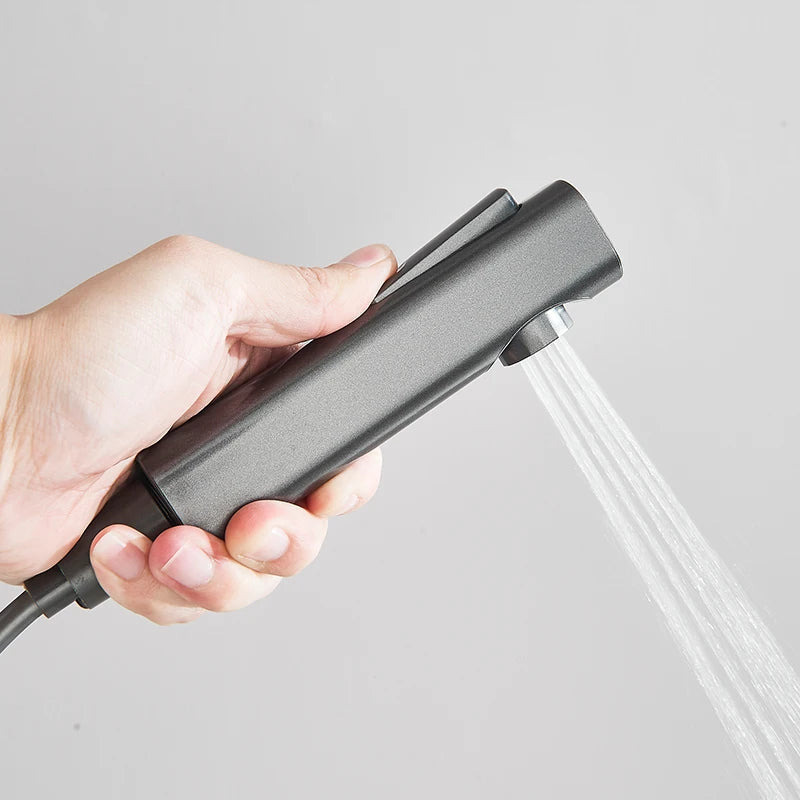 Rozin Black Digital Display Shower Faucet Set Piano Style