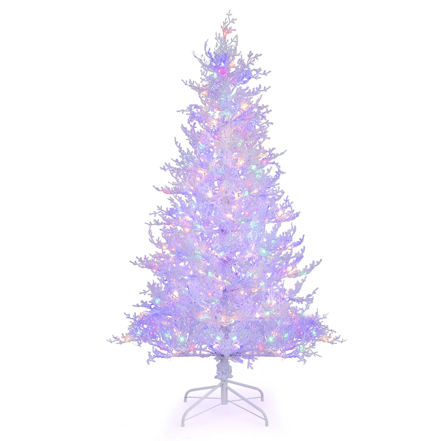 LIFEZEA Pre Lit Artificial Christmas Tree With 11 Lighting Modes