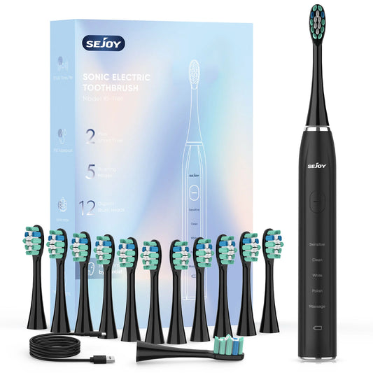 Sejoy Sonic Electric Toothbrush 5 Modes IPX7 Rechargeable