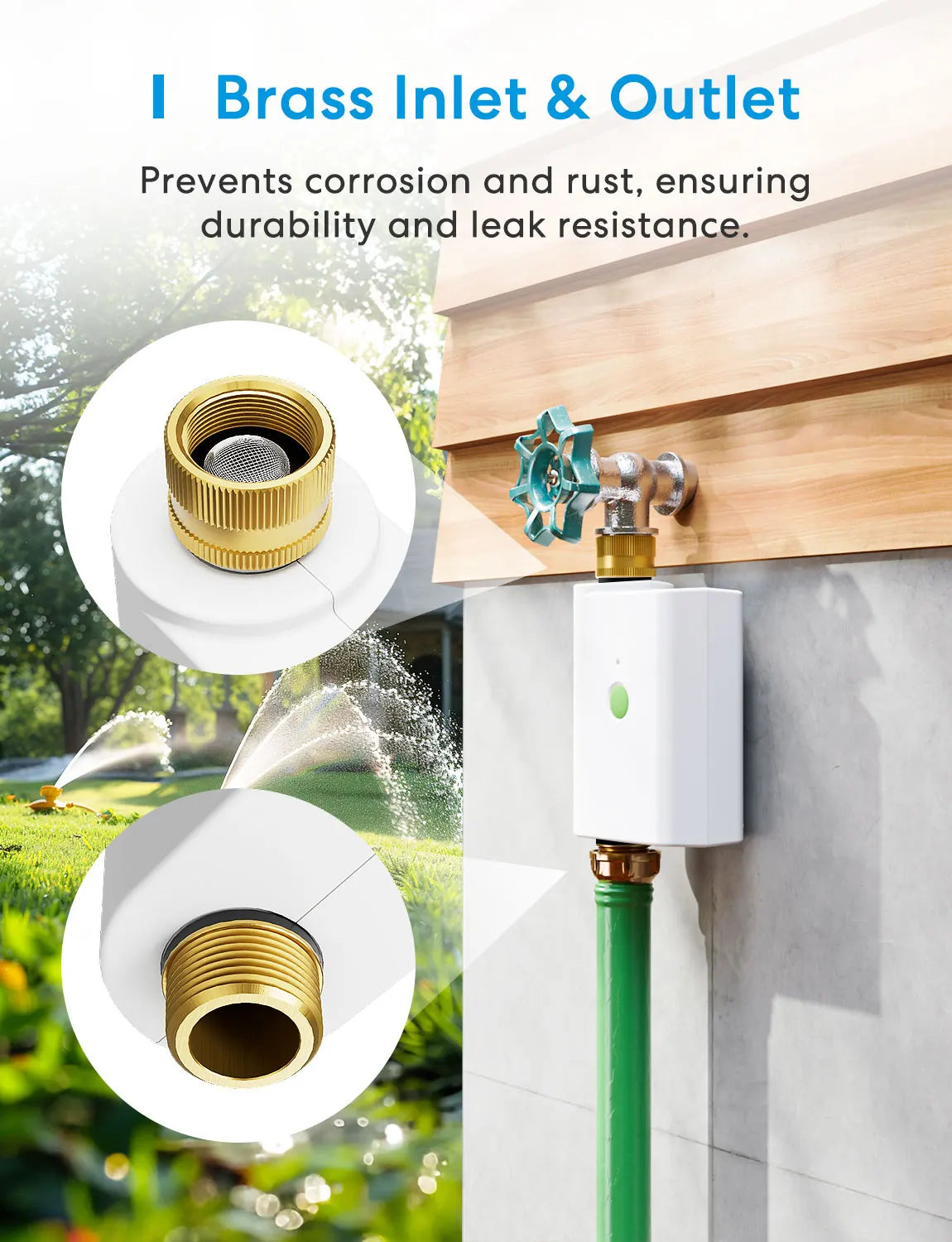 Meross Smart Sprinkler Timer WiFi Hose Faucet Controller With Alerts