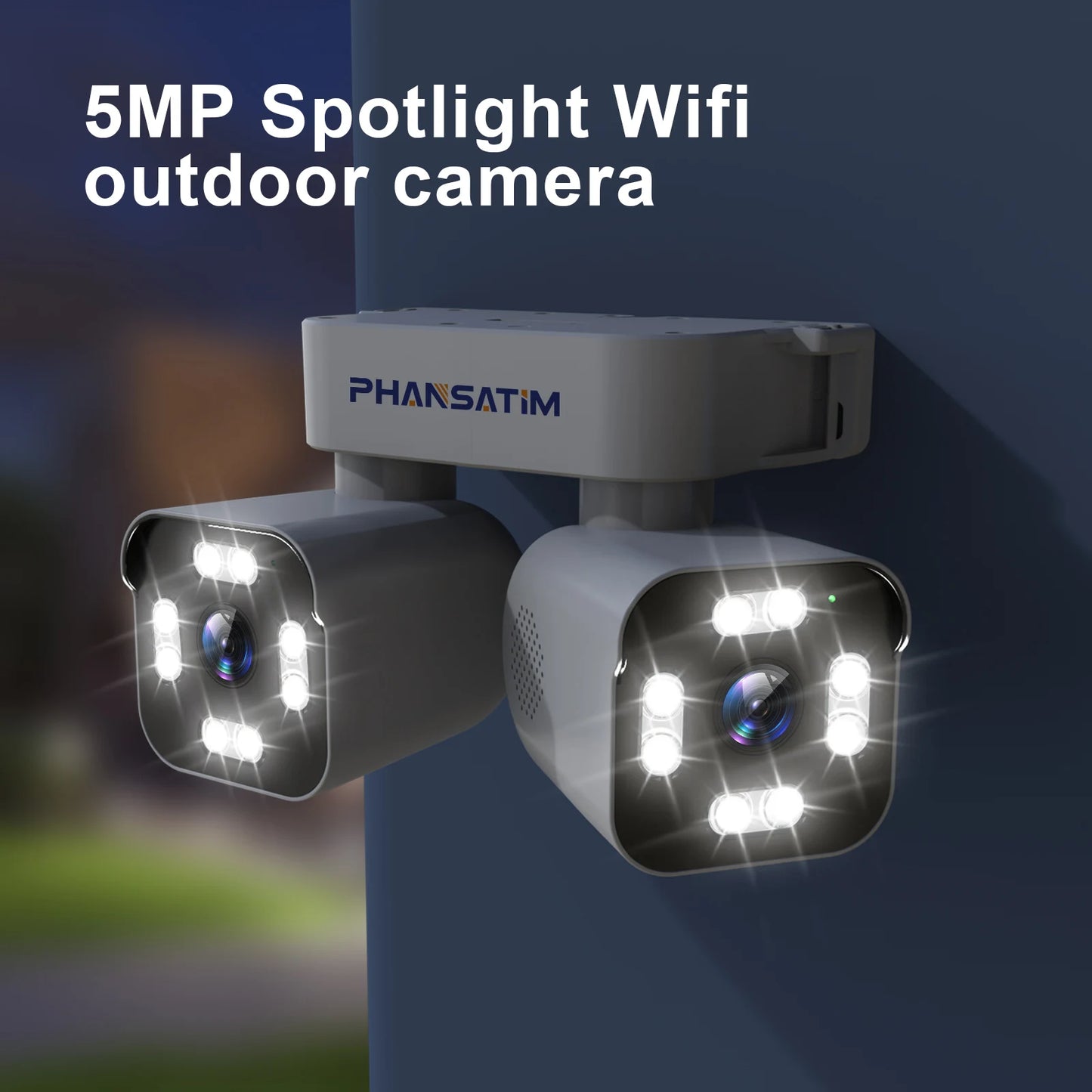 PHANSAT Dual Lens PTZ Security Camera With Motion Detection