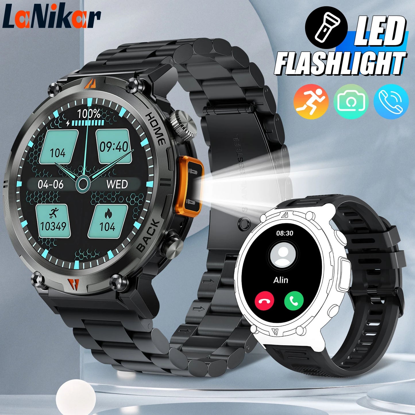 LaNikar KE3 Bluetooth Call Smart Watch Men With iOS Android