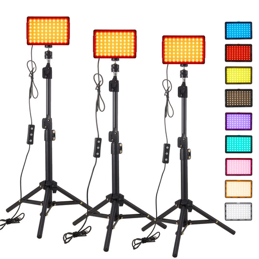 3 Pack LED Lights With 9 Color Filters For Photography