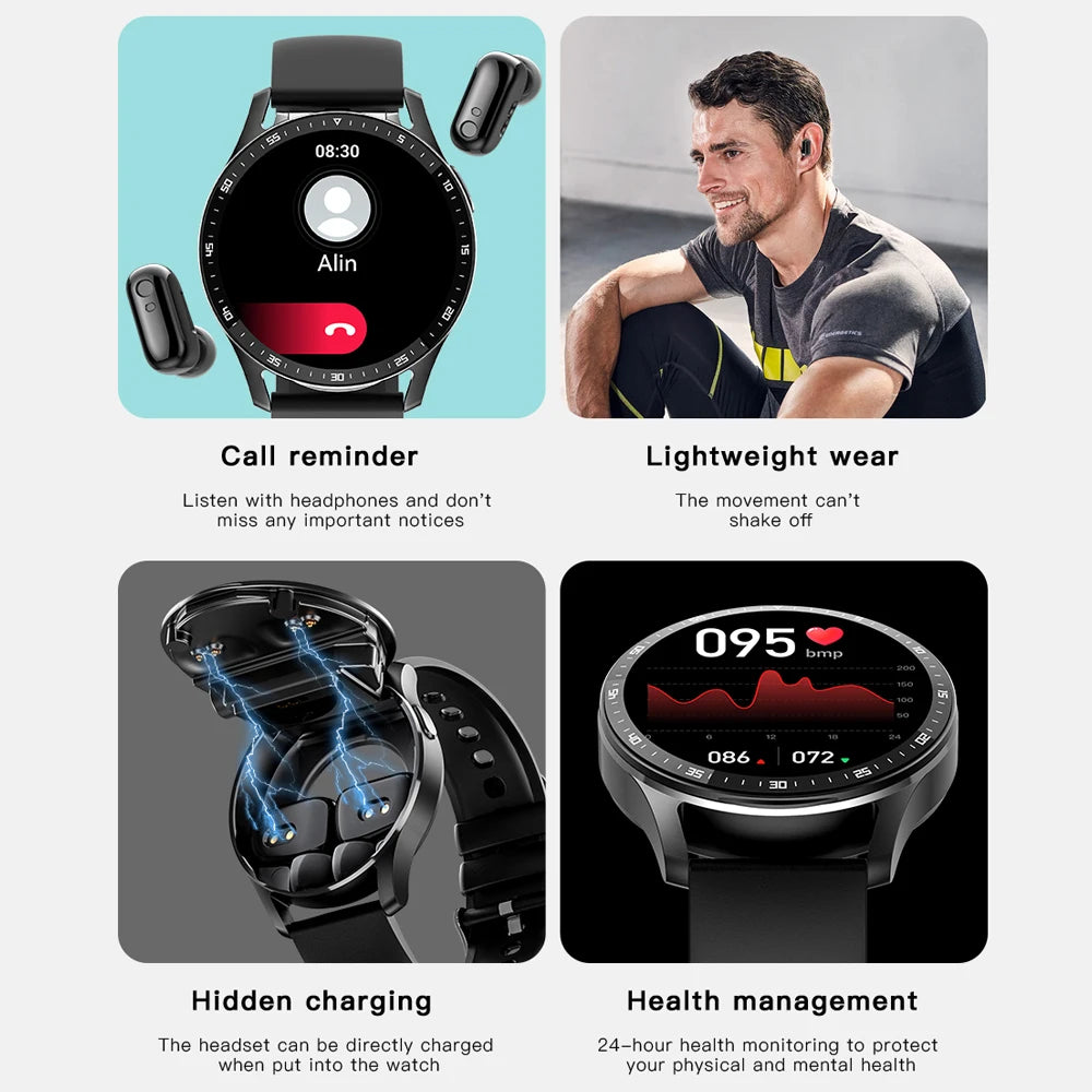 Gejian X10 Headset Smartwatch TWS Dual Bluetooth Health Tracker