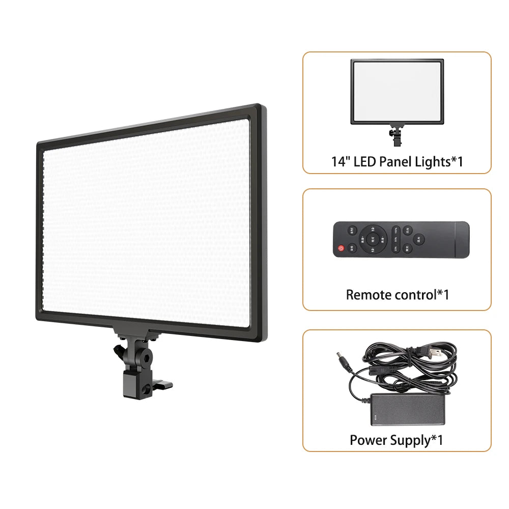 SH 45W LED Panel Light Bi Color LCD Dimmable Studio Video