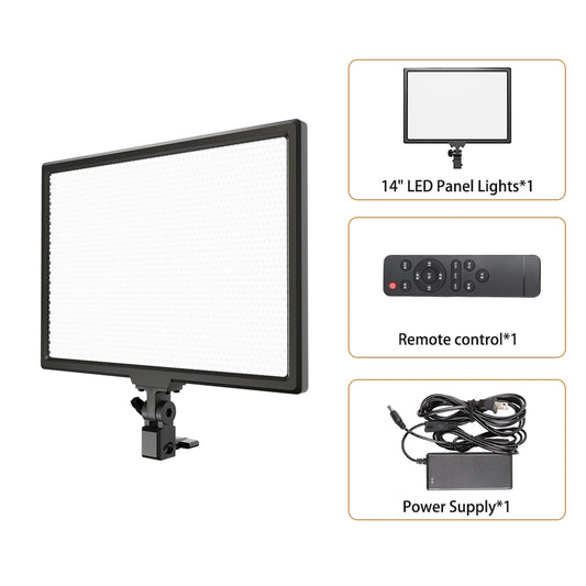 SH 45W LED Panel Light Bi Color LCD Dimmable Studio Video