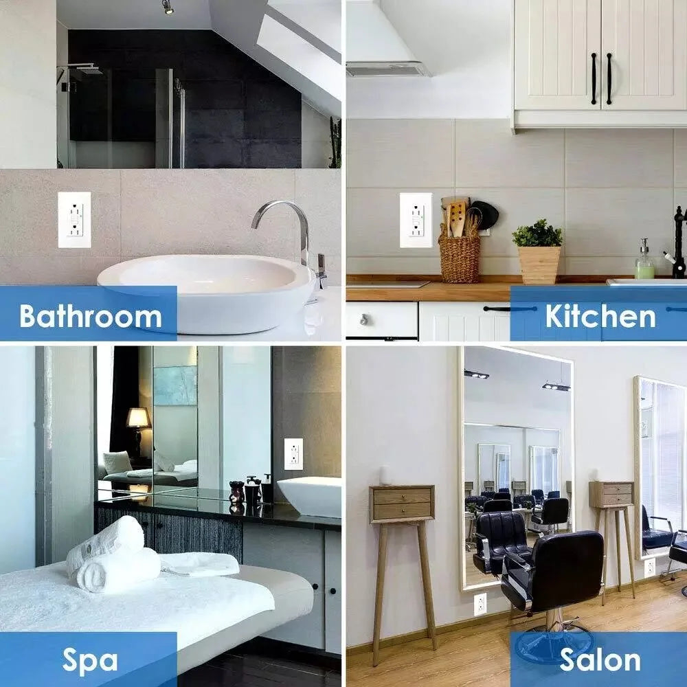 GFCI Weather-Resistant Outlet 15A Tamper-Resistant Wall Socket