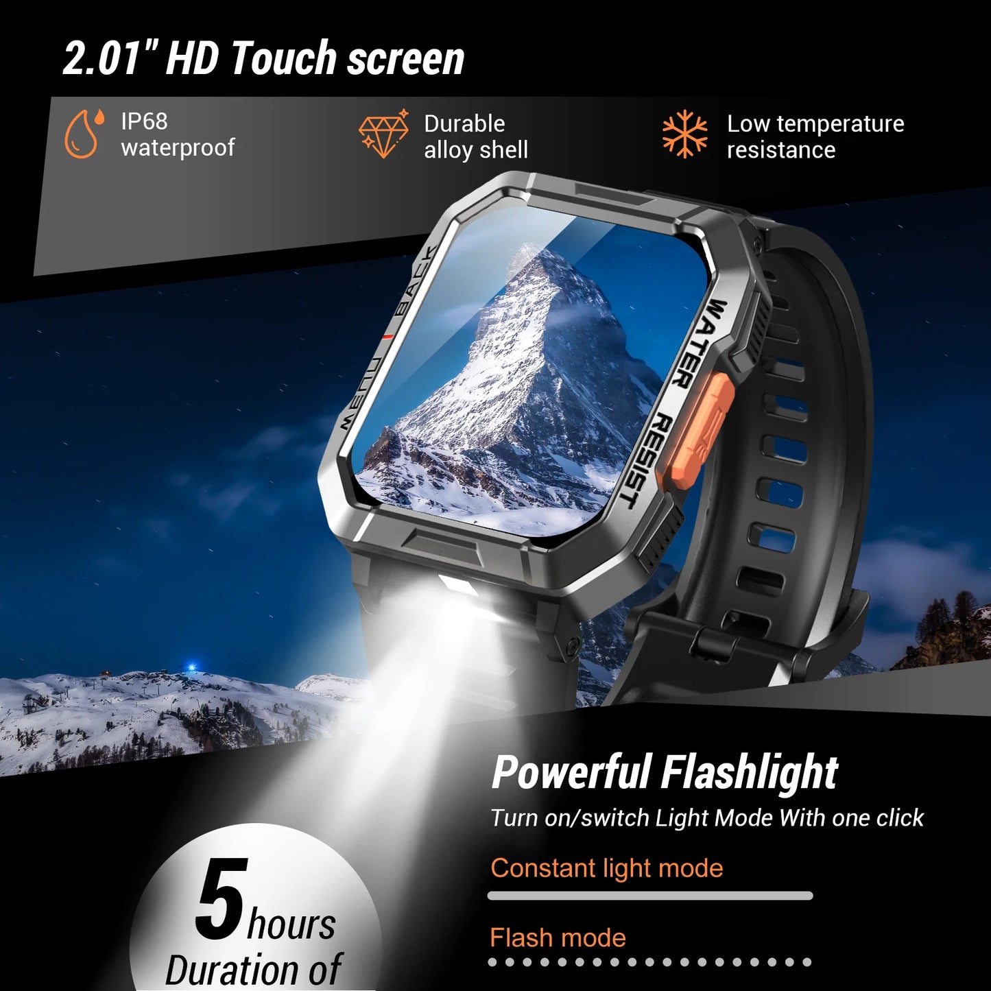 Blackview New Smart Watch 2 Inch HD Display Waterproof Mens