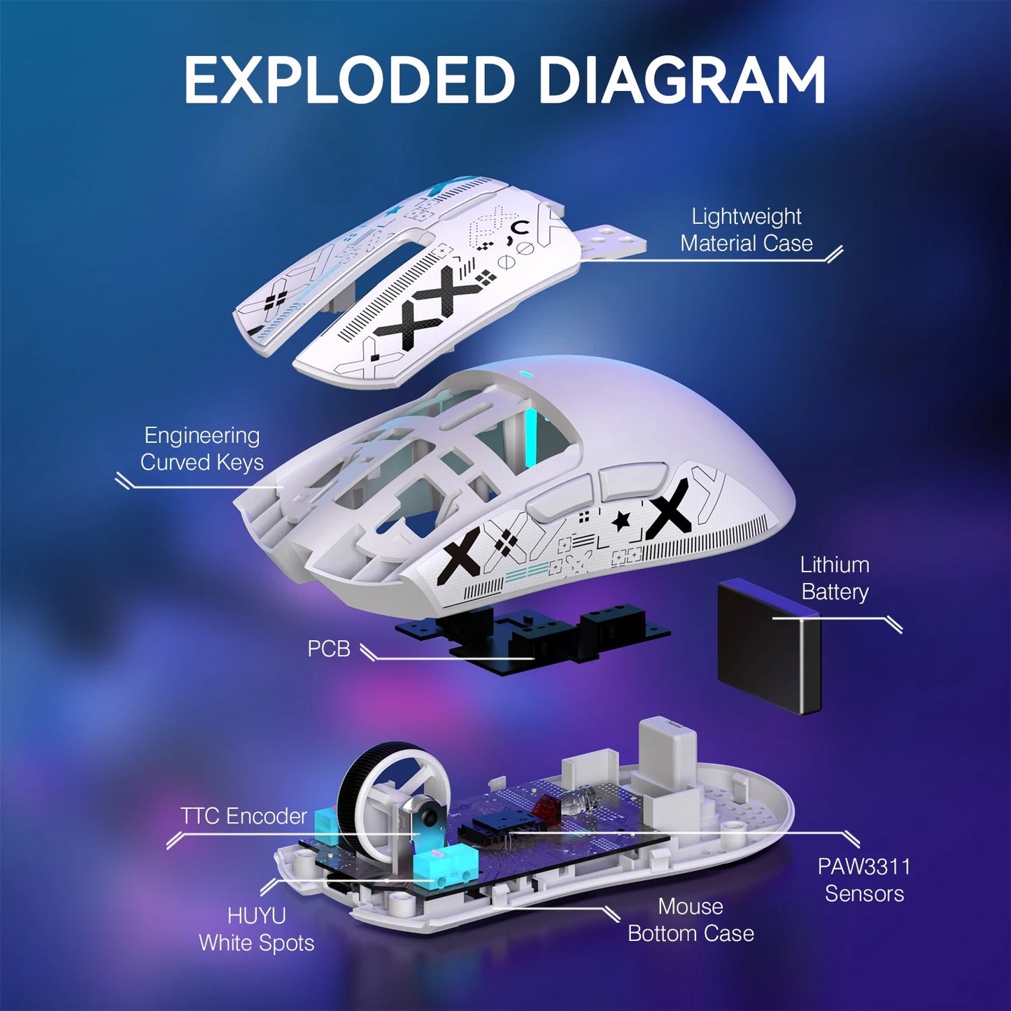 Attack Shark X11 Wireless Gaming Mouse With RGB Backlight