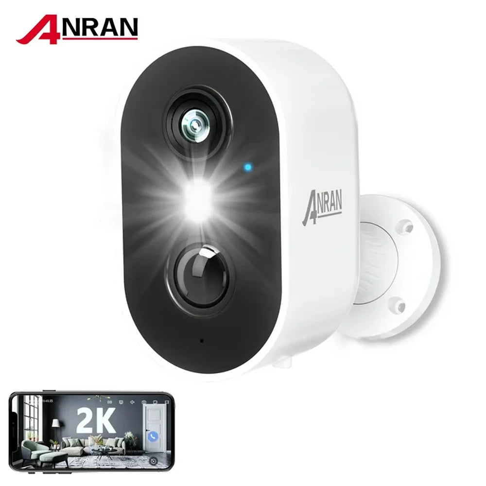 ANRAN 2K Battery Camera With 2.4G WiFi Night Vision IP65