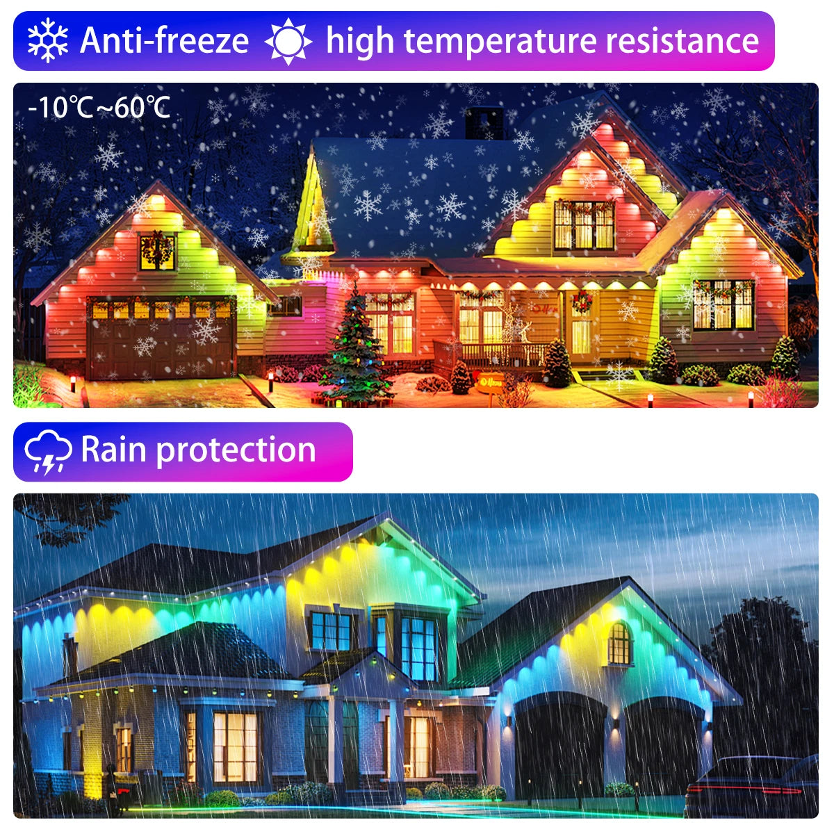 Aiopp Smart RGBIC Outdoor Lights IP67 Waterproof 72 Scene Modes