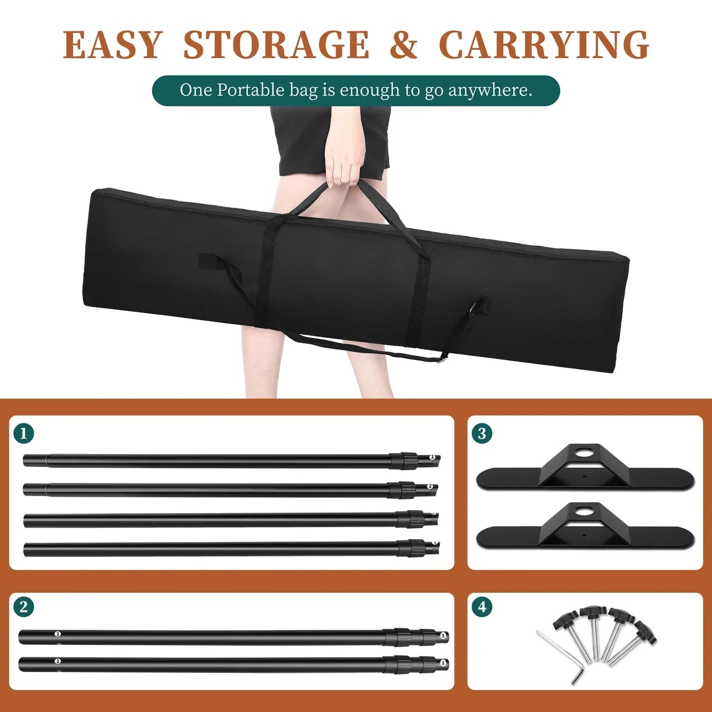 SH Double Crossbar Backdrop Stand Frame For Photography