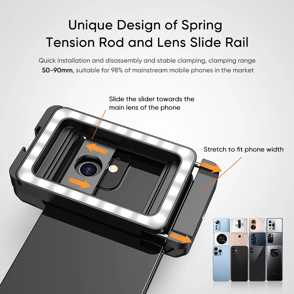 APEXEL 4K HD 100mm Macro Lens With LED Fill Light Clamp