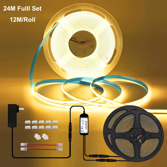 COB Led Strip Light 24V 3000K Dimmable RF Remote Kitchen