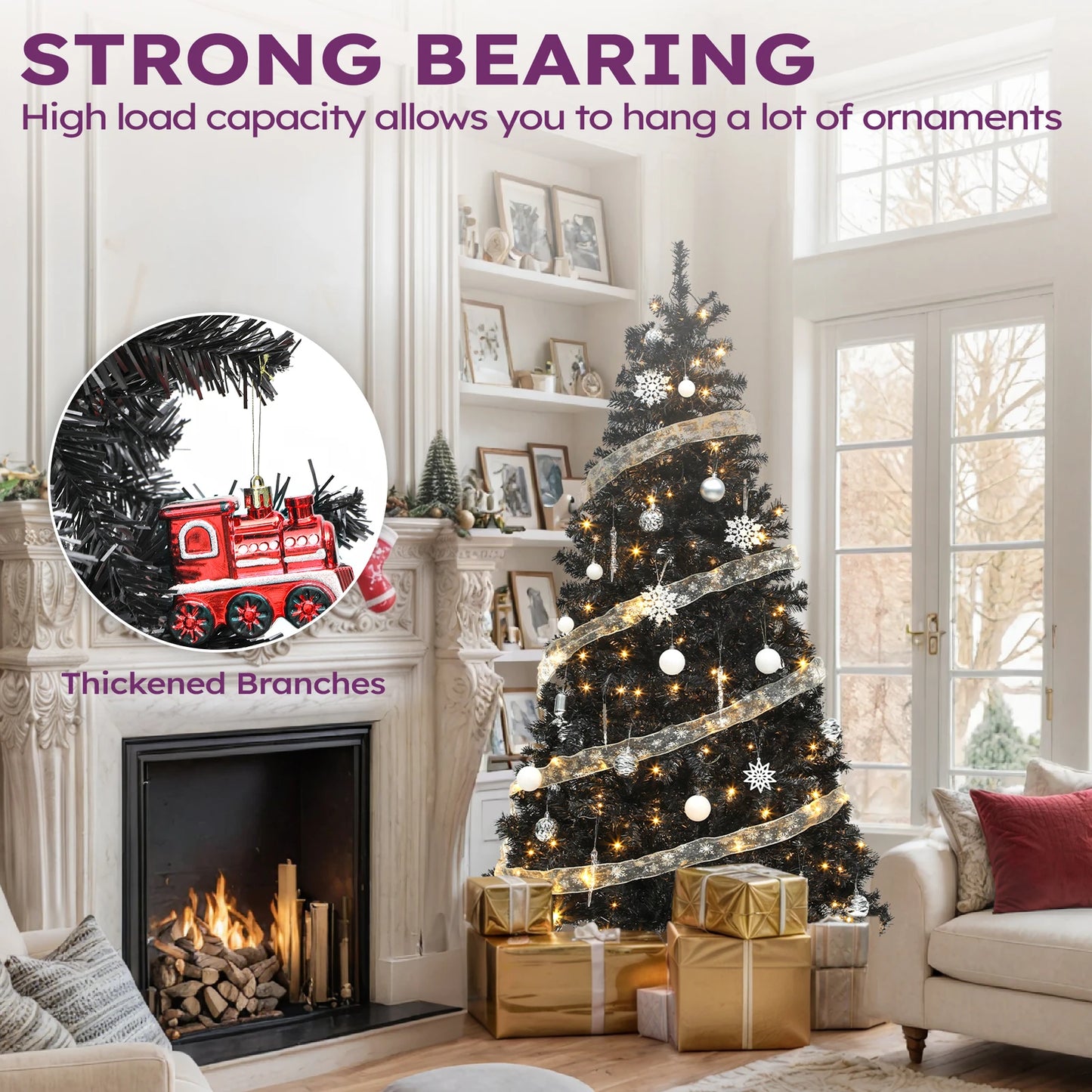 Prelit Artificial Christmas Tree 818 Branch Tips And 250 Lights