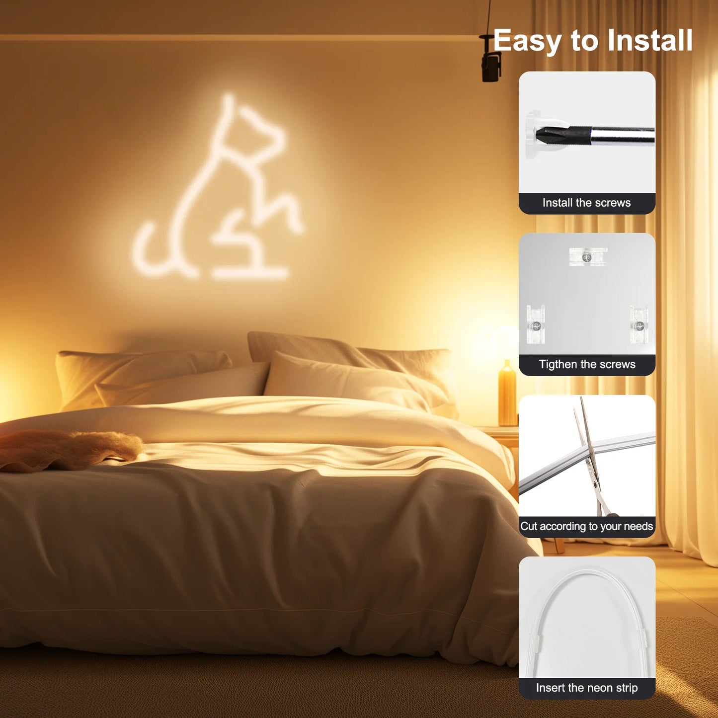 Neon LED Strip Lights 24V Dimmable Remote IP67 Waterproof