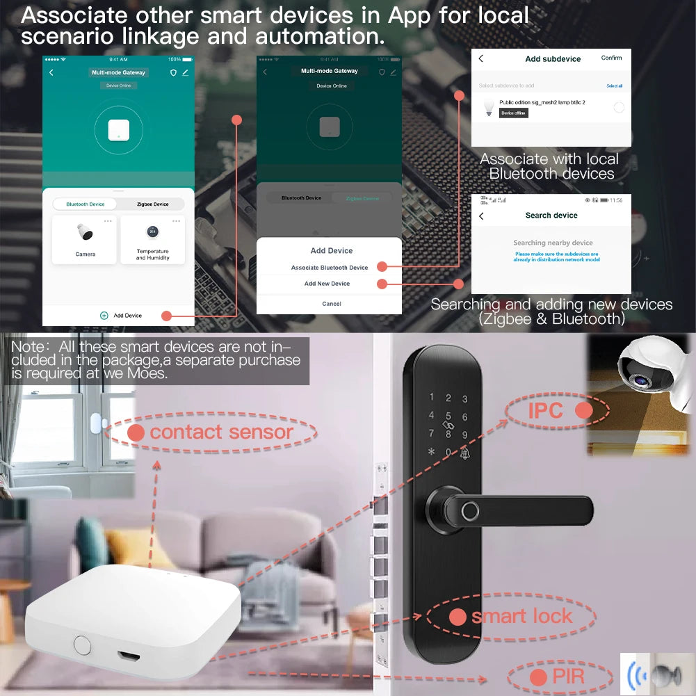 MOES Multi Mode ZigBee WiFi Bluetooth Mesh Hub Tuya Alexa