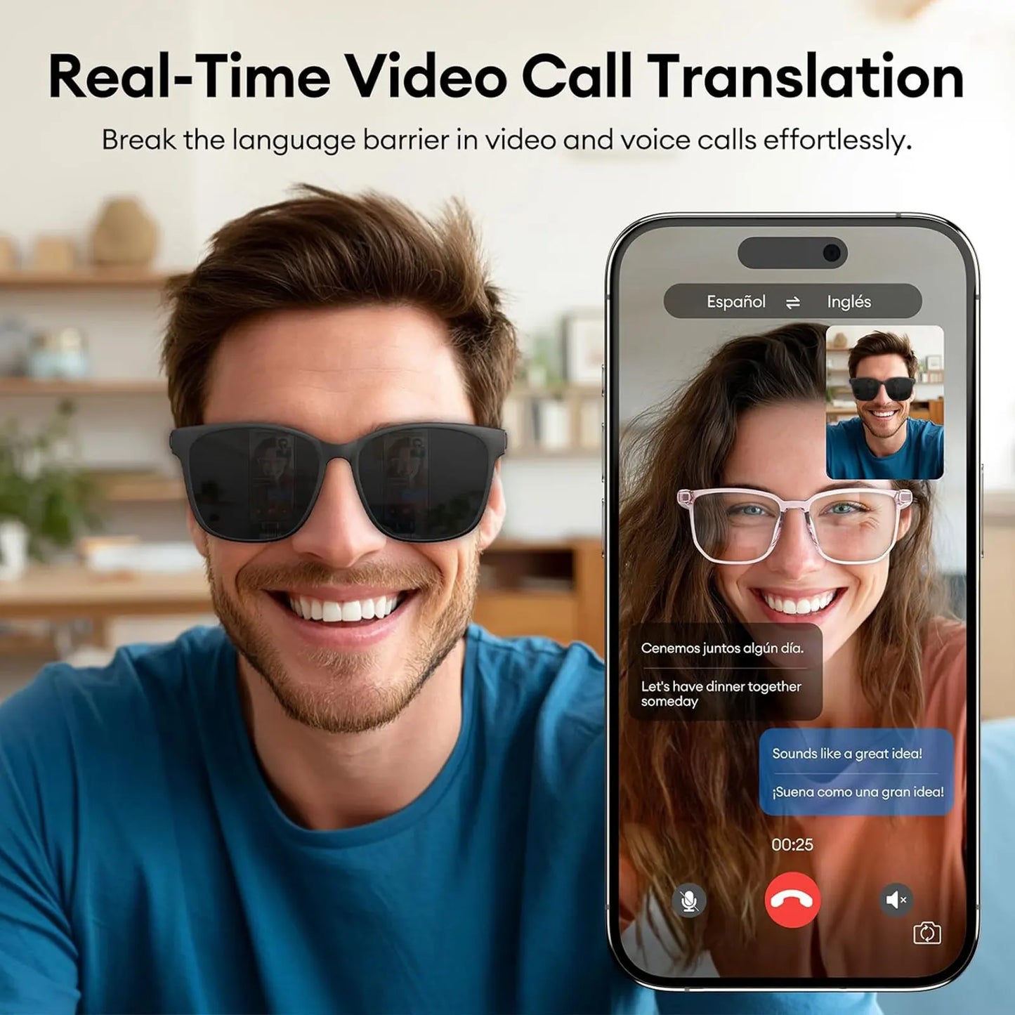 Giinova Smart AI Translation Audio Glasses Real Time Translation