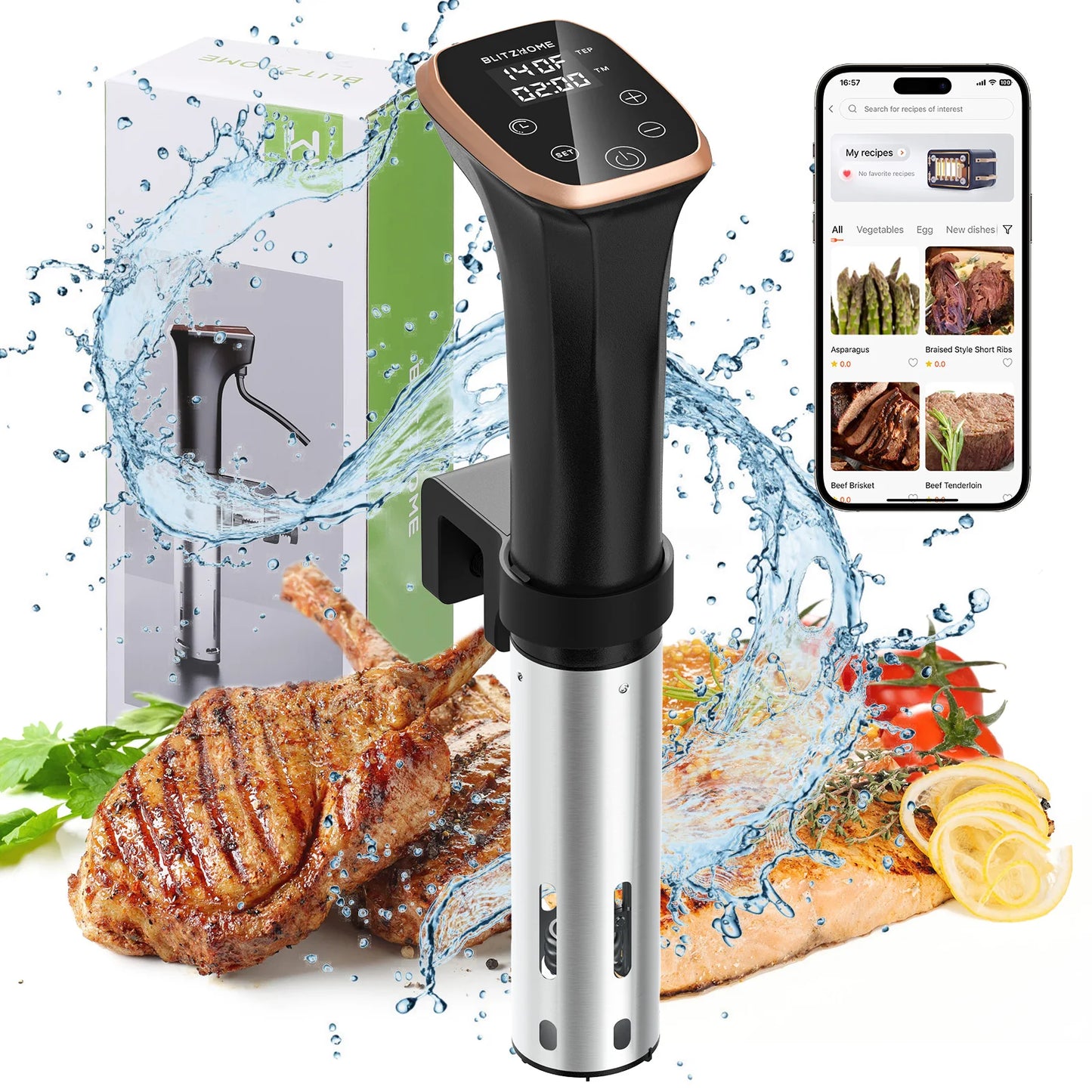 Blitzhome IPX7 Waterproof Slow Cooker With WiFi Connectivity