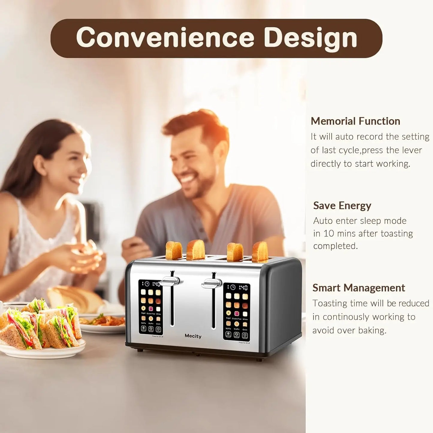 Iosn Toaster With Touch Screen Control Stainless Steel