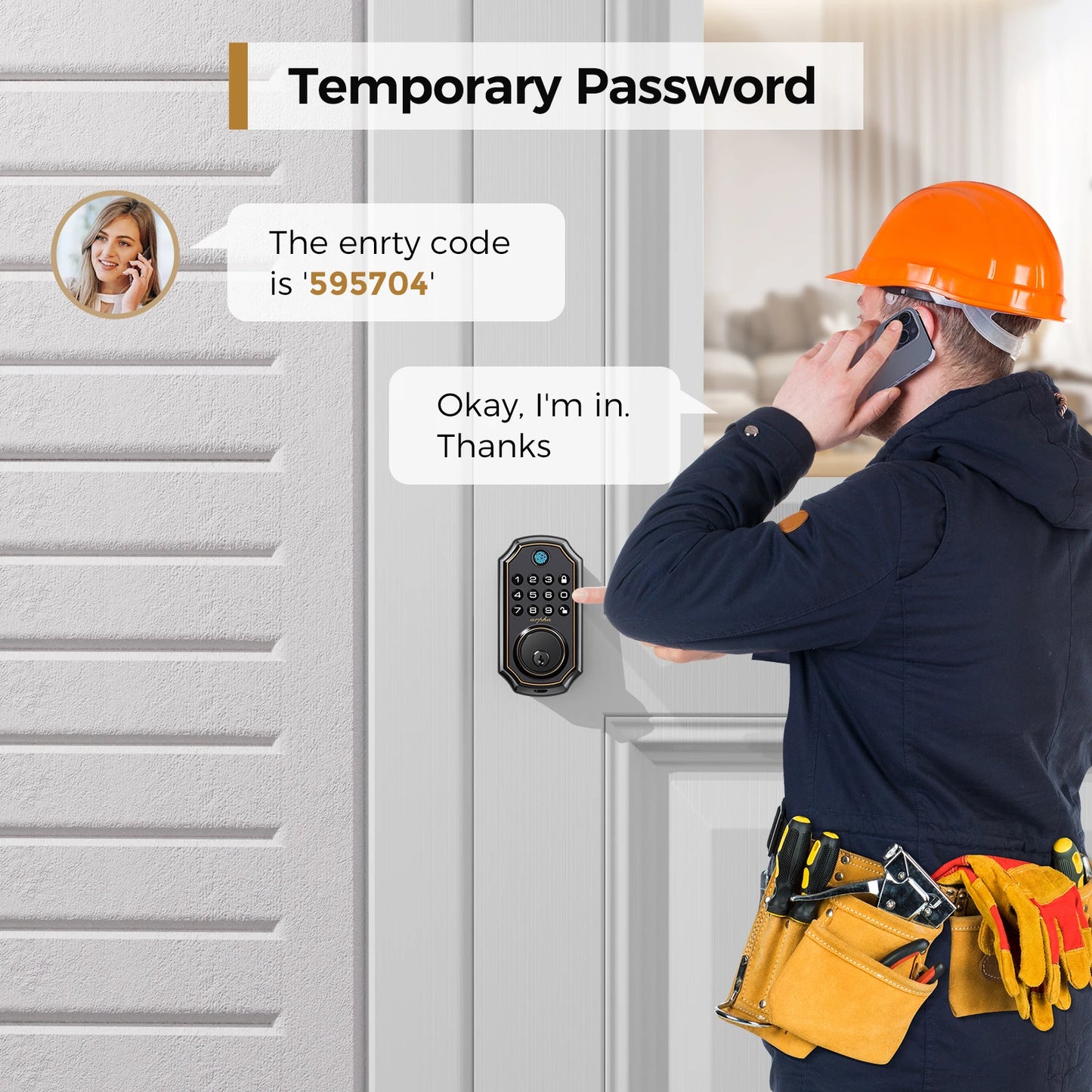 Arpha D280 Keyless Entry Lock 5 In 1 Fingerprint Deadbolt