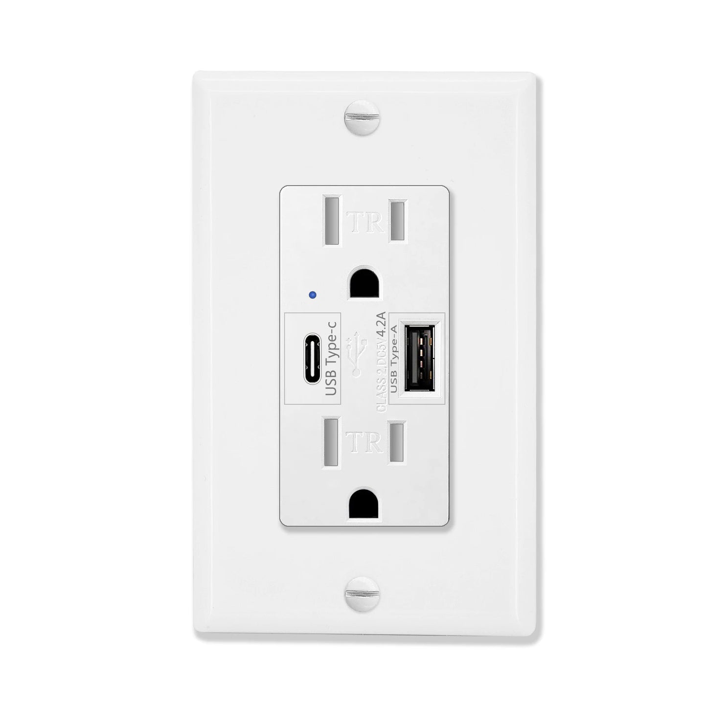 NineLeaf 2-Pack Dual USB Type C Wall Socket With LED